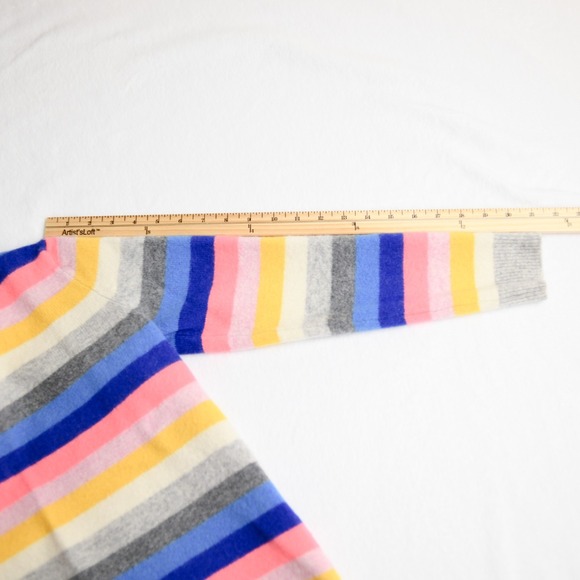 J. Crew Teddie Sweater XS/S Rainbow Striped Crewneck Preppy Soft Girl Spring - Picture 8 of 8